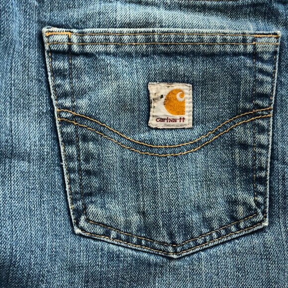 Carhartt Mens Work Jeans Size 30x32 Blue Denim Straight Leg Traditional Fit - Picture 11 of 13